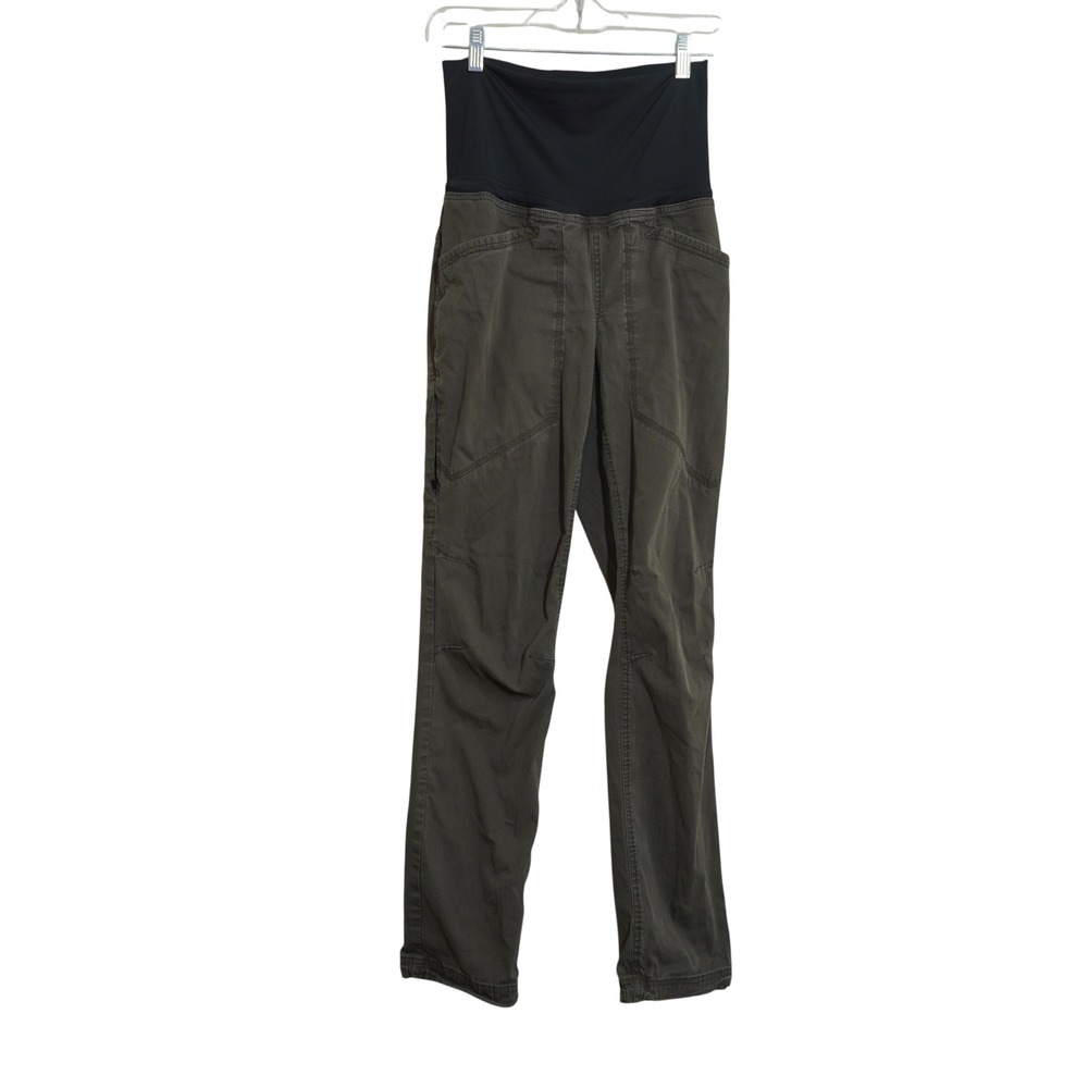 Prana Women's XS Olive Green Maternity Hiking Pants Canvas Stretch Belly Band